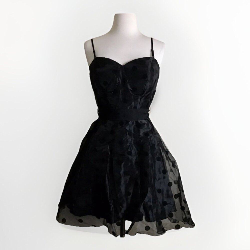 The Sang Black Polka Dot Tulle‎ Mini Dress Size Small